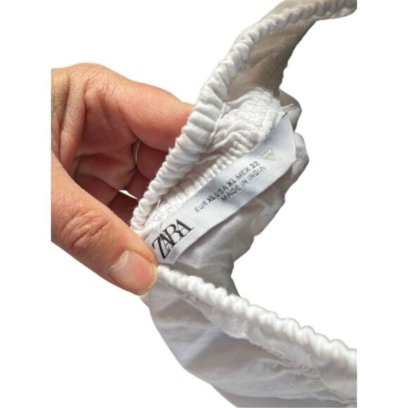 Zara Crochet Linen Maxi Dress Low Back Flutter Sleeve Women’s XL - Picture 6 of 16